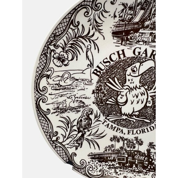 1970s Busch Gardens Florida Souvenir Collectible Plate Spin Original USA 10" - Picture 7 of 8
